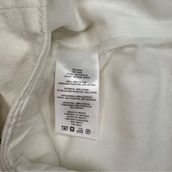 Re/Done Denim women’s Vintage white skirt sz 24 studs 90’s YTK Festival biker - Picture 8 of 11